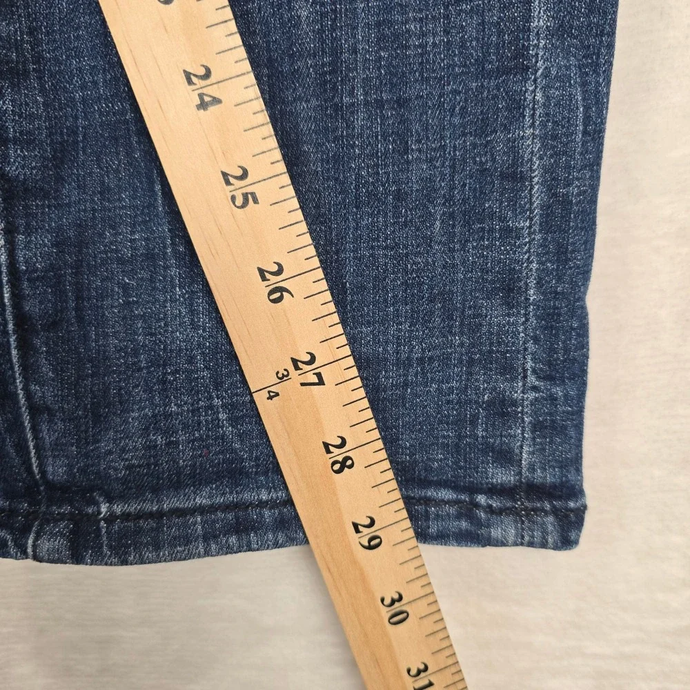 Anthropologie Pilcro Slim Boyfriend Jeans Floral Embroidered Dark Wash 29